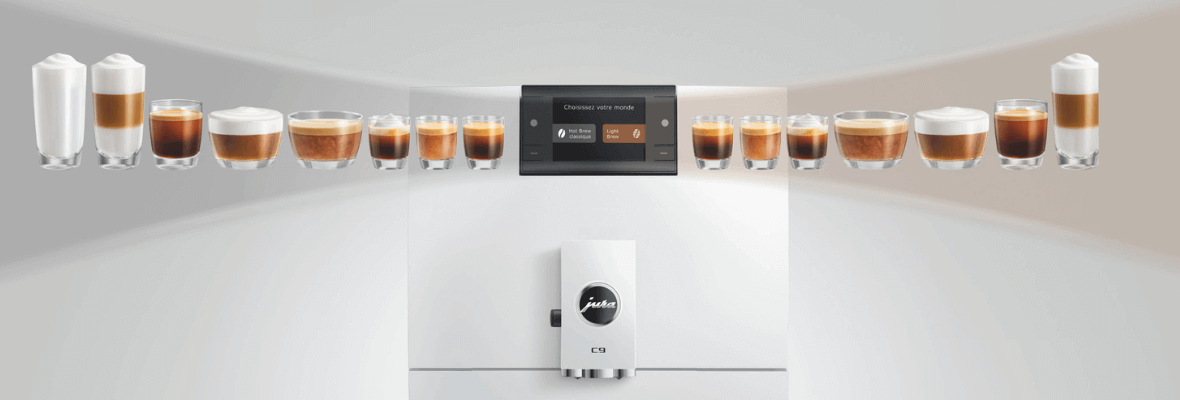 Ekspres do kawy JURA C9 Piano White napoje